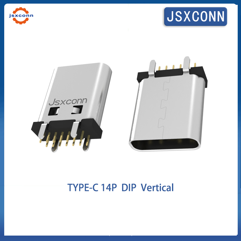 USB Type C Vertical 180° DIP h